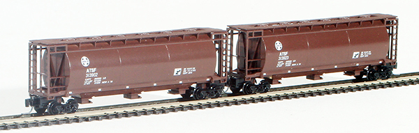 Consignment FT1007-3 - Full Throttle American 2-Piece Cylindrical Hopper Set of the Atchison, Topeka and San Francisco Railroad