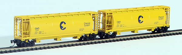 Consignment FT1017-1 - Full Throttle American 2-Piece Cylindrical Hopper Set of the Chesapeake and Ohio Railway