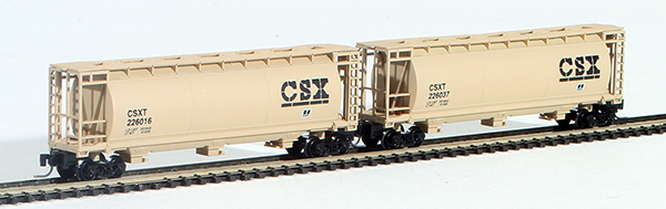 Consignment FT1018-1 - Full Throttle American 2-Piece Cylindrical Hopper Set of CSX Transportation
