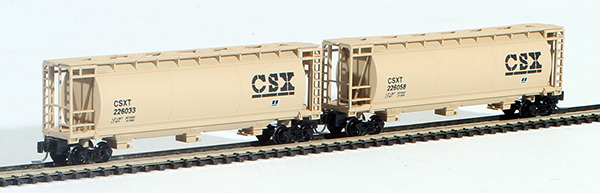 Consignment FT1018-3 - Full Throttle American 2-Piece Cylindrical Hopper Set of CSX Transportation