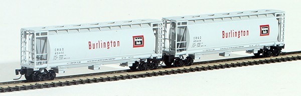 Consignment FT1026-1 - Full Throttle American 2-Piece Cylindrical Hopper Set of the Chicago, Burlington and Quincy Railroad