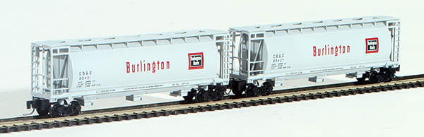 Consignment FT1026-2 - Full Throttle American 2-Piece Cylindrical Hopper Set of the Chicago, Burlington and Quincy Railroad