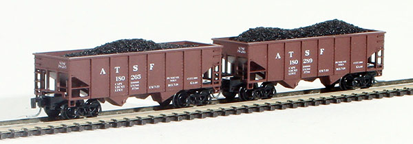 Consignment FT2002-3 - Full Throttle American 2-Piece Rib-Side Hopper Set of the Atchison, Topeka and Santa Fe Railway