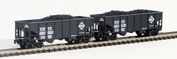 Consignment FT2015-2 - Full Throttle American 2-Piece Rib-Side Hopper Set of the Erie Railroad