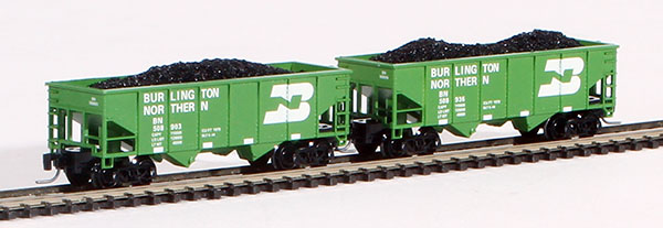 Consignment FT2022-2 - Full Throttle American 2-Piece Rib-Side Hopper Set of the Burlington Northern Railroad