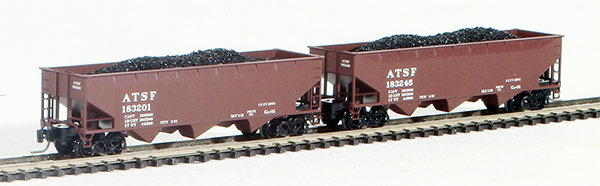 Consignment FT4000-1 - Full Throttle American 2-Piece 3-Bay Hopper Set of the Atchison, Topeka and Santa Fe Railway 