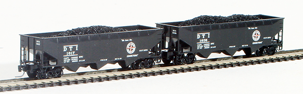 Consignment FT4003-2 - Full Throttle American 2-Piece 3-Bay Hopper Set of the Detroit, Toledo and Ironton Railroad