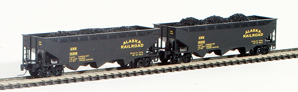 Consignment FT4008-1 - Full Throttle American 2-Piece 3-Bay Hopper Set of the Alaska Railroad
