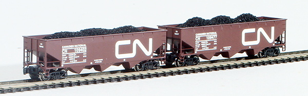 Consignment FT4012-1 - Full Throttle Canadian 2-Piece 3-Bay Hopper Set of the Canadian National Railway