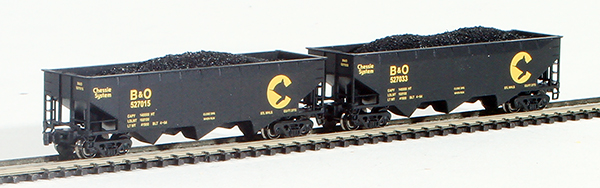 Consignment FT4013-1 - Full Throttle American 2-Piece 3-Bay Hopper Set of the Baltimore and Ohio Railroad