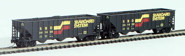 Consignment FTPZ-4 - Full Throttle American 2-Piece Three-Bay Hopper Set of the Seaboard System Railroad