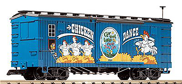 Consignment LG44671 - LGB Chicken Dance Boxcar, Sound, Blue, Collection Item