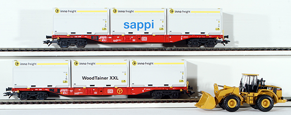 Consignment MA47074 - Marklin 2-Piece Container Car Transport Set with Heavy Equipment Vehicle