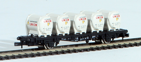 Consignment MA82366 - Marklin German Flat Car with Dortmunder Union Brauerei Containers of the DB