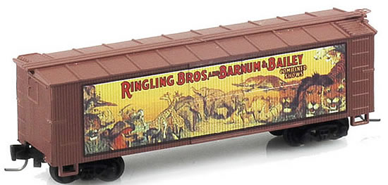 Consignment MT51500603 - Micro Trains 51500603 40 Wood Box Car Ringling Bros. and Barnum & Bailey Billboard Car #3