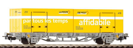 Consignment PI57746 - Piko 57746 - Flatcar w/2x Containers Post SBB-CFF 