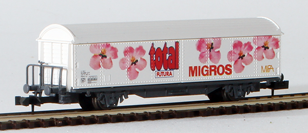Consignment RO25172 - Roco Swiss Sliding Wall Migros Freight Car of the SBB