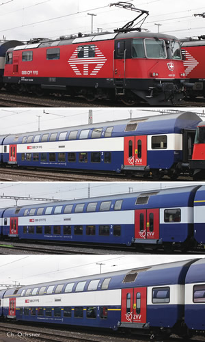 Consignment RO61444 - Roco 61444 - Swiss Electric Locomotive Re 420 and Commuter Train Set of the SBB