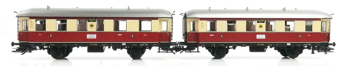 352 (2) MARKLIN HO METAL ANCIEN VOITURE VOYAGEURS MITROPA