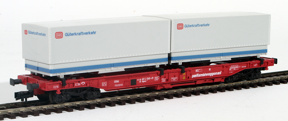 48095 / HO ROCO WAGON PLAT A ESSIEUX DB + CONTAINER Süddeutsche Zeitung