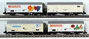 Arnold Swiss 4-Piece Refrigerated Migros Boxcar Set of the SBB
