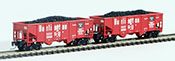 Full Throttle American 2-Piece Rib-Side Hopper Set of the Chicago, Burlington and Quincy Railroad