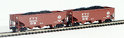 Full Throttle American 2-Piece 3-Bay Hopper Set of the New York Central Railroad