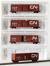Micro-Trains Canadian 50' Rib-Side Boxcar 4-Piece Set of the Canadian National Railway