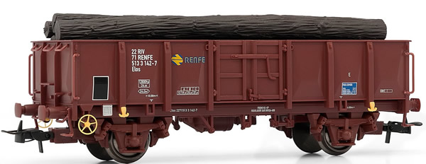 Electrotren E1263 - Gondola RENFE, type Elos, loaded with logs
