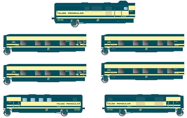 Electrotren E3350 - 6pc Trenhotel Talgo passenger coach set