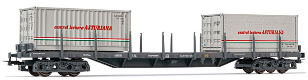 Electrotren E6548 - 4-axle container wagon loaded with 2 x 20 container Central Lechera Asturiana