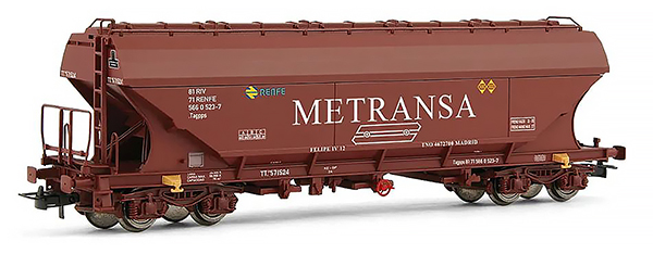 Electrotren HE6068 - Silo wagon TT5, oxid red Metransa livery