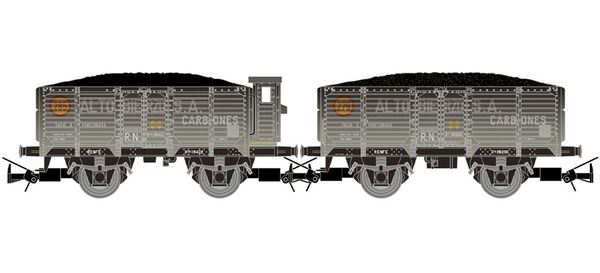 Electrotren HE6094 - 2pc Open Wagon Set, loaded with coal