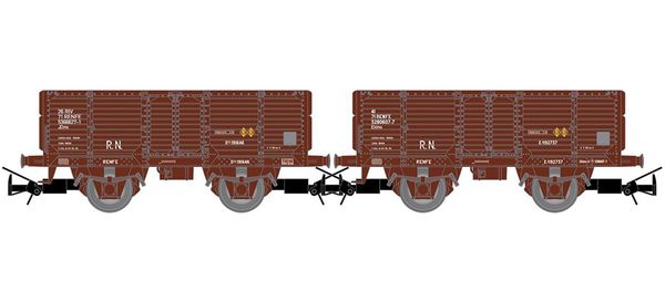 Electrotren HE6095 - 2pc Open Wagons, loaded with tobacco saks
