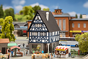 Half-timbered house with pharmacy