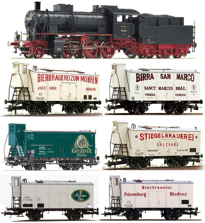 Fleischmann 4144767 - German Austrian & Italian Era II Vintage Beer Car Train