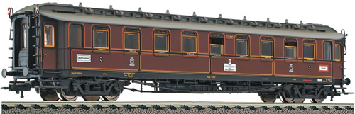 Fleischmann 515308 - Royal Prussian 3rd Class Express Coach with tail end indicator of the KPEV