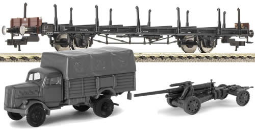 Fleischmann 523608 - Flat wagon S14, w. mini tank