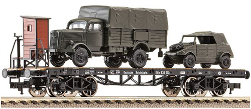 Fleischmann 528501 - Flat wagon SSK, w. mini tanks