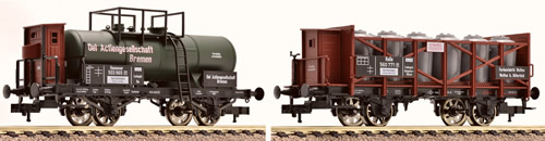 Fleischmann 544202 - German 2-pc. Freight Car of the KPEV