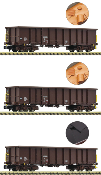 Fleischmann 6660074 - 3 piece set: Open goods wagons