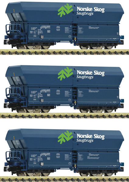 Fleischmann 6660089 - 3 piece set: Self-unloading hopper wagons Norske Skog