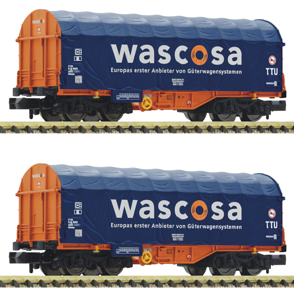 Fleischmann 6660105 - 2 piece set: Slide tarpaulin wagons, Wascosa 