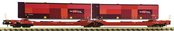 Fleischmann 6660133 - Austrian Articulated Double Pocket T3000e Cars w/loads of the OBB