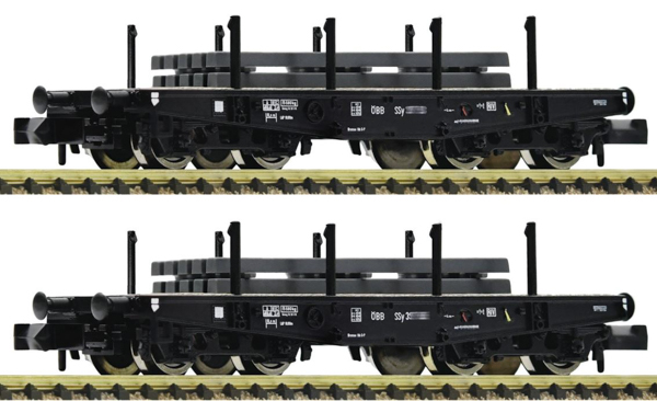 Fleischmann 6660134 - Austrian 2 Piece Set Heavy-duty Flat Wagons of the OBB