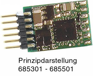 Fleischmann 685301 - DCC-decoder with integrated 6-pole plug without leads