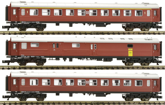 Fleischmann 817004 - Swedish 3pc Wagon Set for Ancient Express Train of the SJ