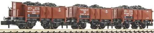 Fleischmann 821201 - 3-piece coal cars w/real coal