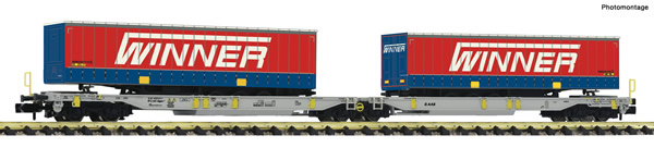 Fleischmann 825032 - Articulated double pocket wagon T2000 + Winner Display 825030 #2