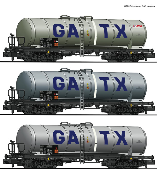 Fleischmann 825813 - 3 piece set tank wagons GATX